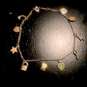 Tiffany blue enamel charm bracelet